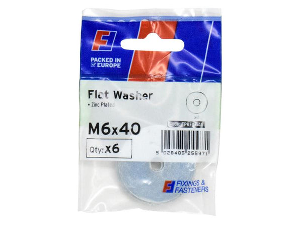 Flat Washers ZP M6 x 40mm ForgePack 6