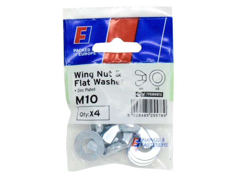 Wing Nut & Washer M10 ForgePack 4