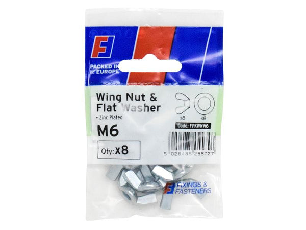 Wing Nut & Washer M6 ForgePack 8