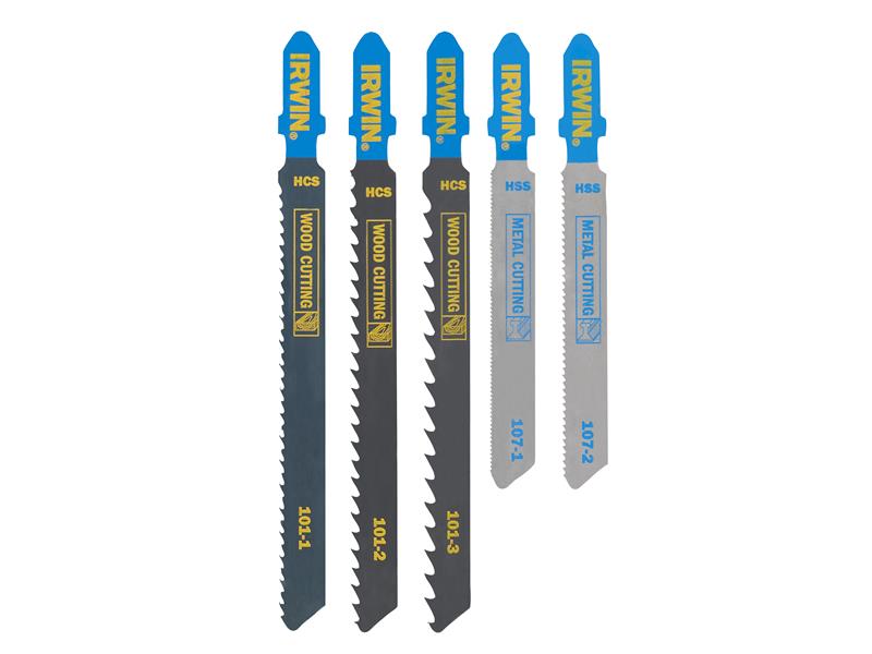 HCS/HSS T-Shank Jigsaw Blade Set, 5 Piece