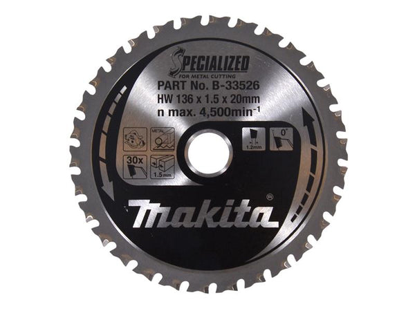 B-33526 Specialized for Metal Cutting Saw Blade 136 x 20mm x 30T