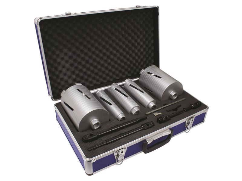 Slotted Dry Core Drill X90 Grade Kit, 11 Piece