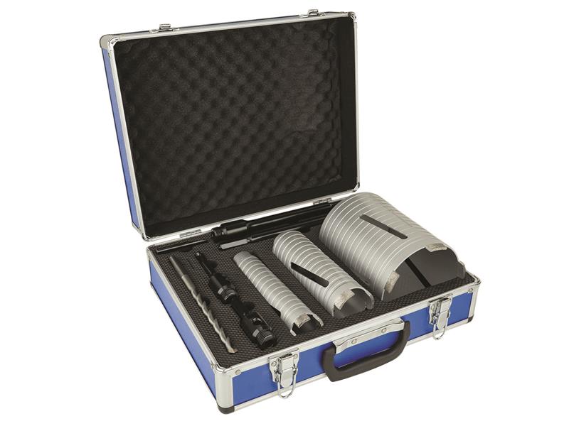 Slotted Dry Core Drill X90 Grade Kit, 7 Piece