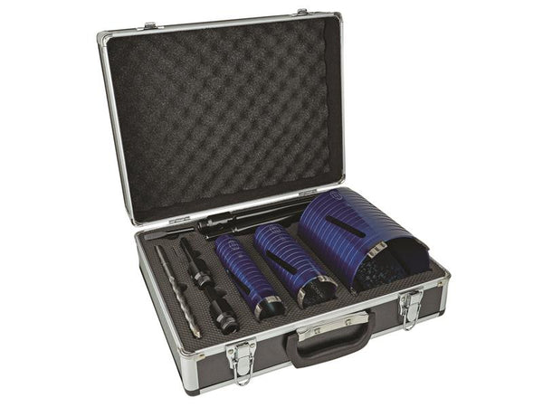 Slotted Dry Core Drill XCEL Grade Kit, 9 Piece