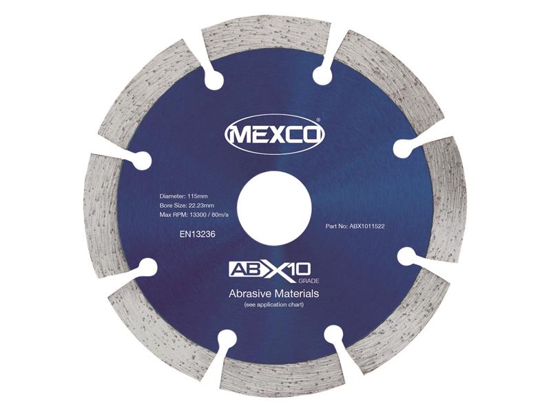 Abrasive Materials X10 Grade Diamond Blade 115 x 22.23mm