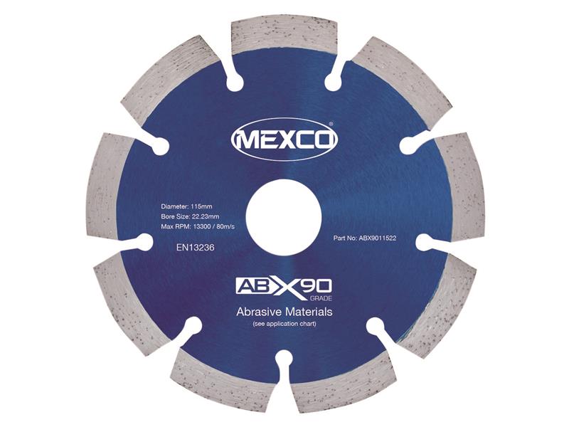 Abrasive Materials X90 Grade Diamond Blade 115 x 22mm