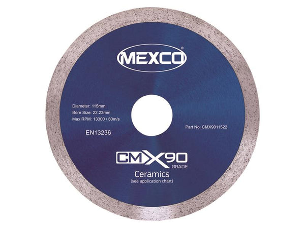 X90 Grade Ceramic Materials Diamond Blade 115 x 22mm