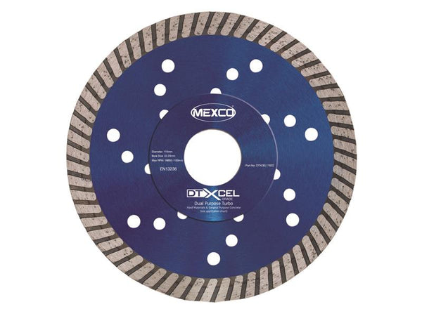 XCEL Grade Dual Purpose Turbo Diamond Blade 115 x 22mm