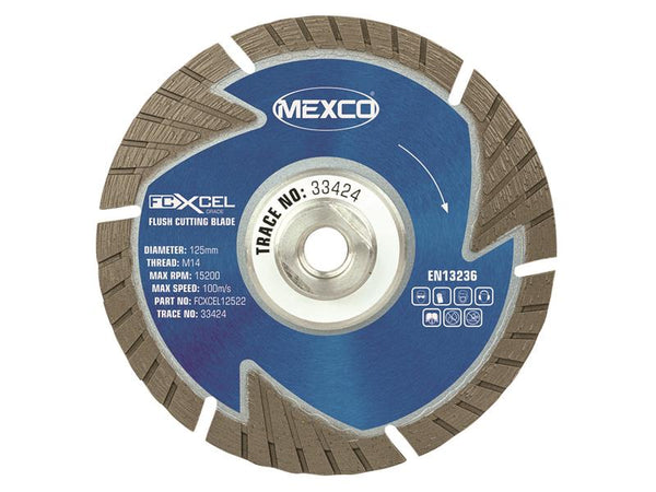 FCXCEL Grade Flush Cut Diamond Blade 125 x 22mm