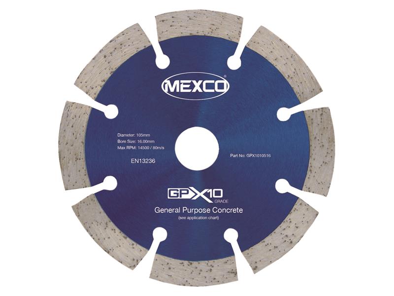 GPX10 Concrete Diamond Blade 105 x 16mm