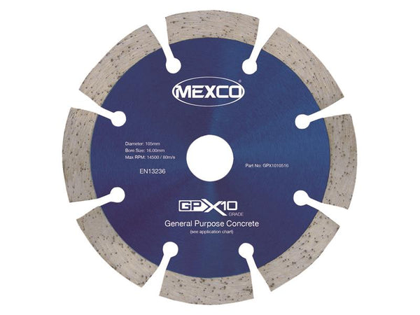 GPX10 Concrete Diamond Blade 105 x 16mm