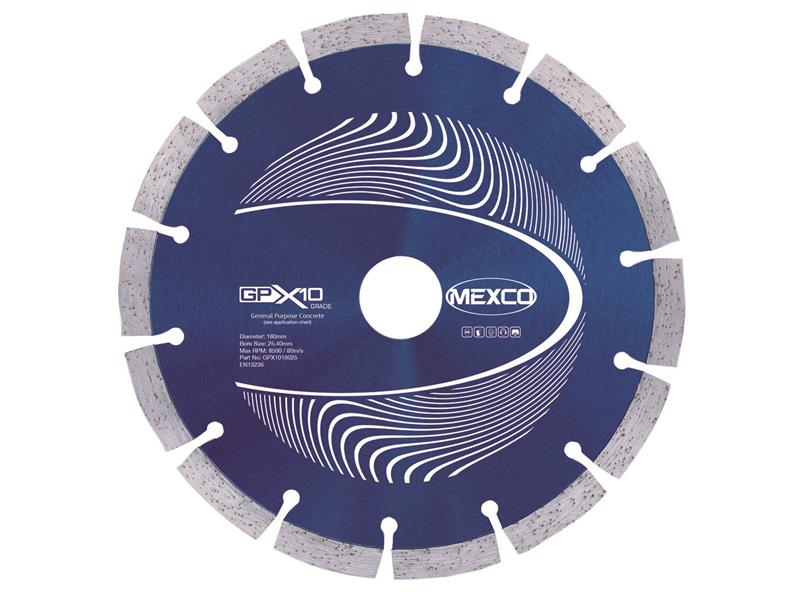 GPX10 Concrete Diamond Blade 180 x 25.4mm
