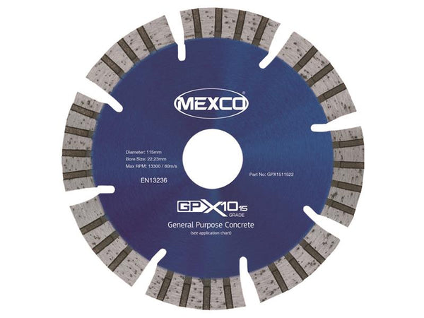 GPX10-15 Concrete Diamond Blade 115 x 22mm