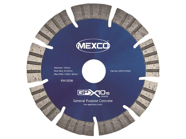 GPX10-15 Concrete Diamond Blade 125 x 22mm