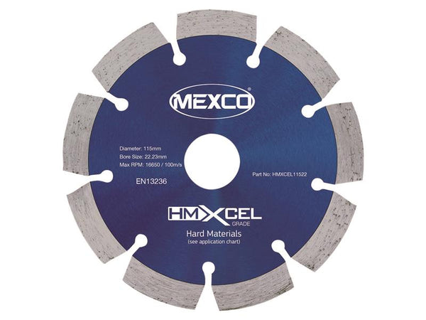 XCEL Grade Hard Materials Diamond Blade 115 x 22mm