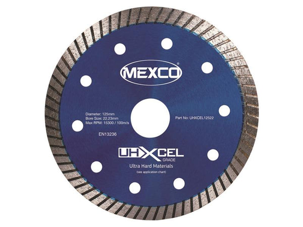 UHXCEL Ultra Hard Materials Diamond Blade 125 x 22mm