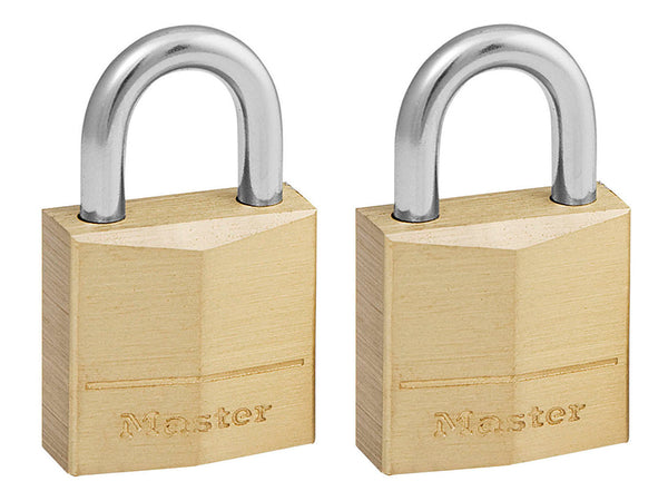 Solid Brass 20mm Padlock 3-Pin - Keyed Alike x 2