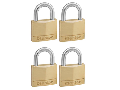 Solid Brass 40mm Padlock 4-Pin - Keyed Alike x 4