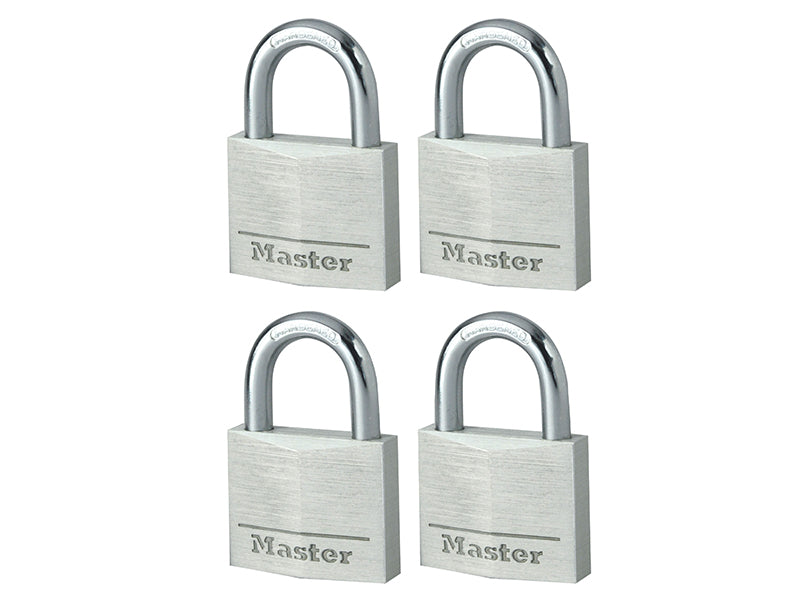 Aluminium 40mm Padlock 4-Pin - Keyed Alike x 4