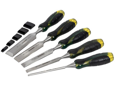Pro Series Bevel Edge Chisel Set in Canvas Wallet, 5 Piece