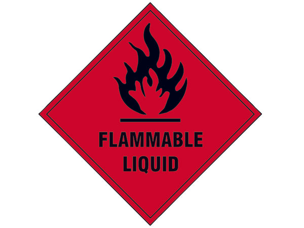 Flammable Liquid - Self Adhesive Vinyl Sign 100 x 100mm