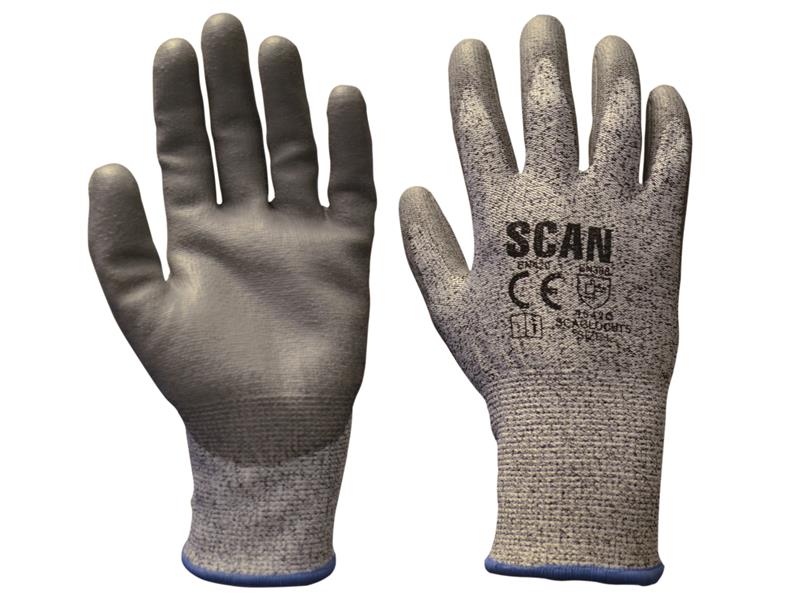 Grey PU Coated Cut 5 Gloves - XXL (Size 11)