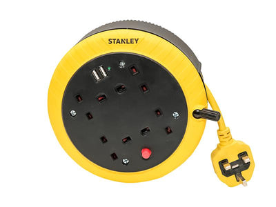 Cable Reel 240V 13A 4-Socket + 2 USB 5m
