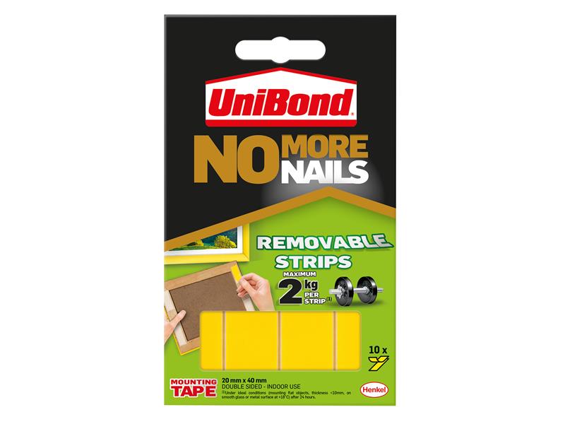 No More Nails Indoor Removable Mounting Tape Strips (Pack of 10)