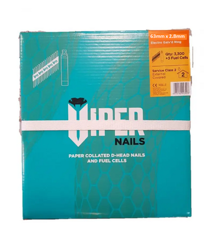 Viper 63mm x 2.8mm Ring Shank Galvanised Nail Fuel Pack - VVV6328VIPER