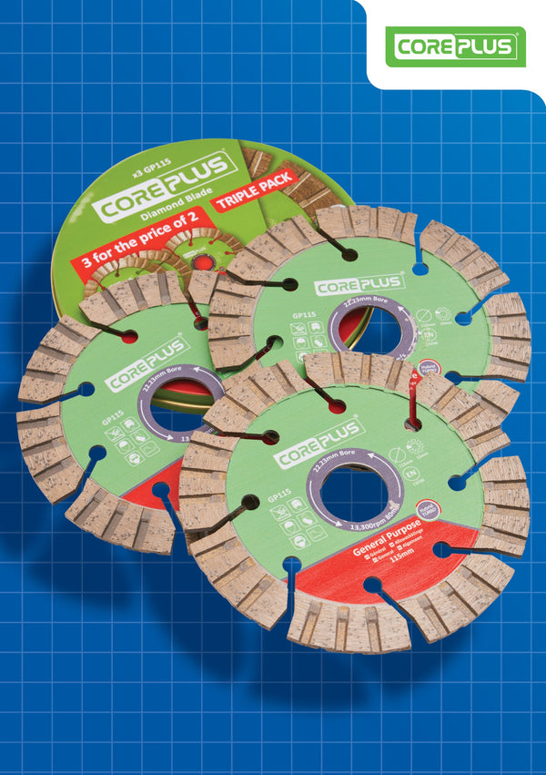 Coreplus115mm Diamond Blade Triple Pack