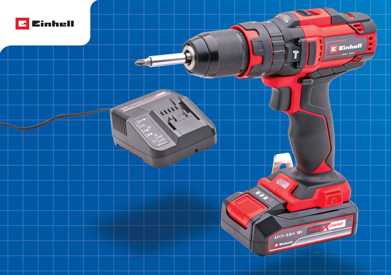 Einhell 18V Combi Drill With a 2.5Ah Li-ion Battery