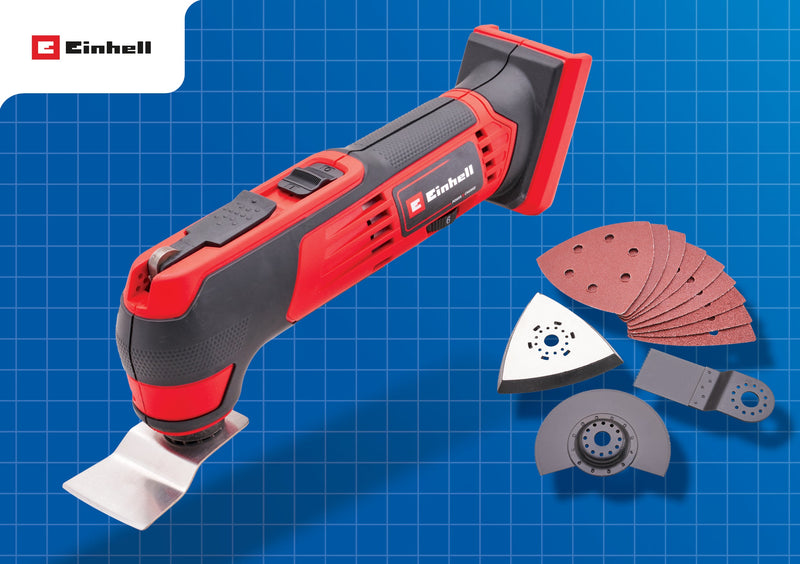 TE-MG 18/1 Li-Solo cordless multi-tool: variable speed and quick blade change for cutting, sanding and scraping.
