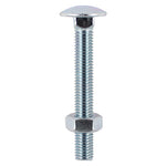 TIMCO Carriage Bolts DIN603 & Hex Full Nuts DIN934 Silver - M8 x 45