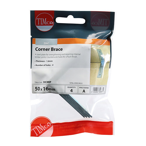 TIMCO Corner Braces Silver - 50 x 50 x 16
