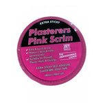JRT extra sticky pink scrim tape, labelled roll
