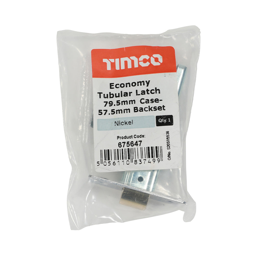 TIMCO Economy Tubular Latch Nickel - 79.5mm