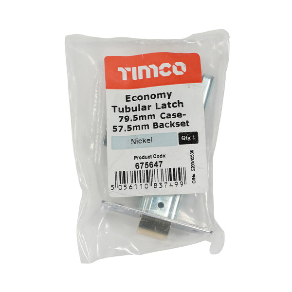 TIMCO Economy Tubular Latch Nickel - 79.5mm