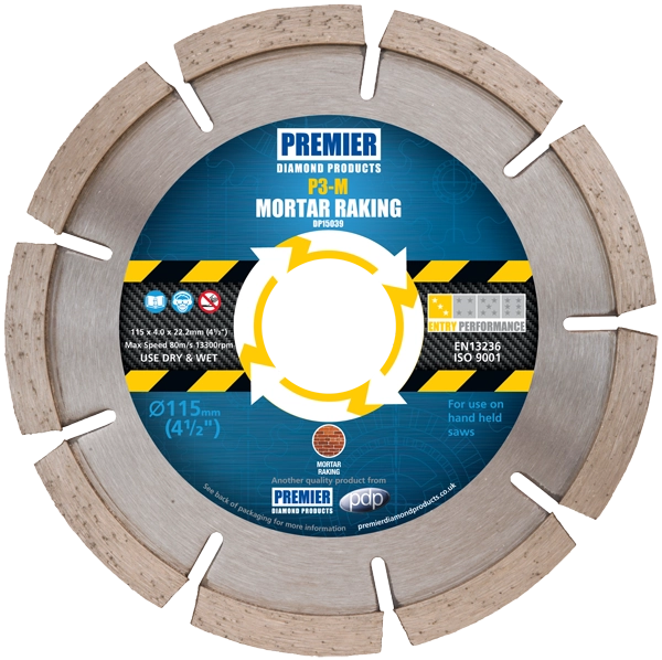 PREMIER P3-M 115X6X7X22.2 MORTAR RAKING BLADE