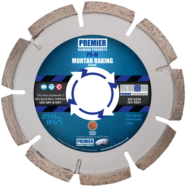 PREMIER P5-M 125X6X7X22.2 MORTAR RAKING BLADE