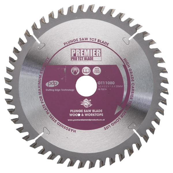 P5-PLUNGE 160X2.2X1.6X20MM 48T TCT PLUNGE SAW BLADE