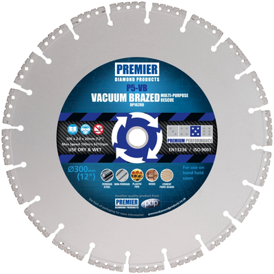 PREMIER P5-VB 350X2.2X20MM VACUUM BRAZED DIAMOND BLADE