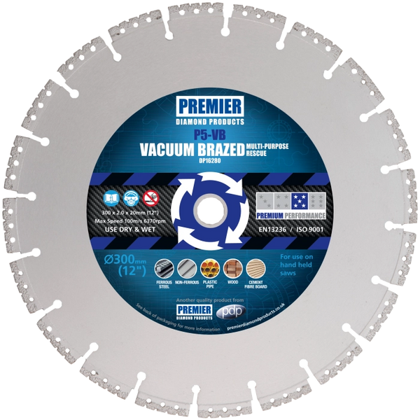 PREMIER P5-VB 350X2.2X20MM VACUUM BRAZED DIAMOND BLADE