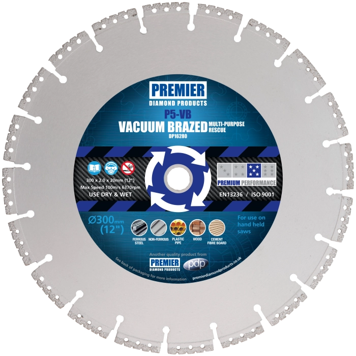 PREMIER P5-VB 160X1.6X20mm VACUUM BRAZED DIAMOND BLADE