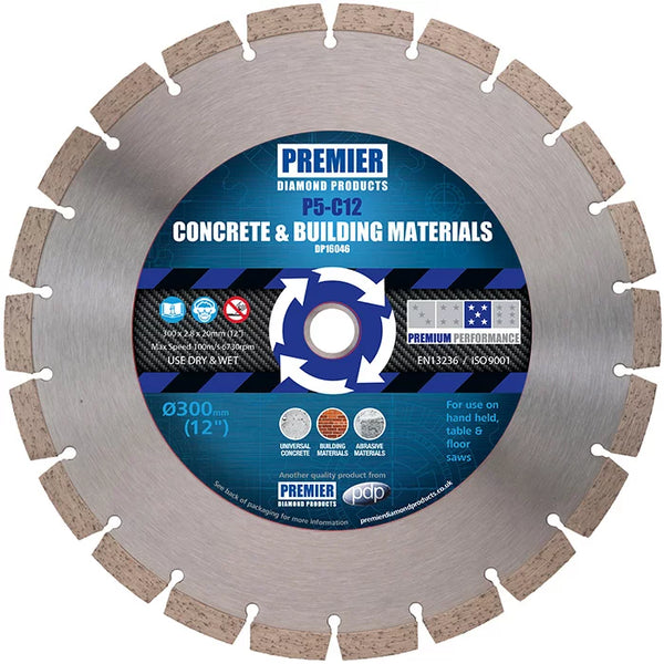 PREMIER P5-C12 230X2.6X12X22.2 UNIVERSAL CONCRETE BLADE