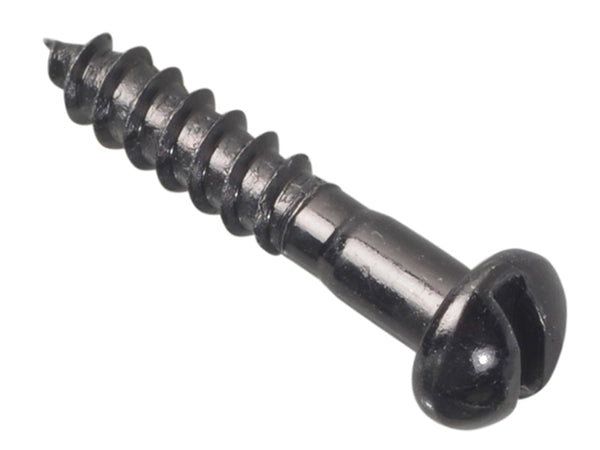 Wood Screw Slotted Round Head ST Black Japanned 3/4in x 6 Forge Pack 40