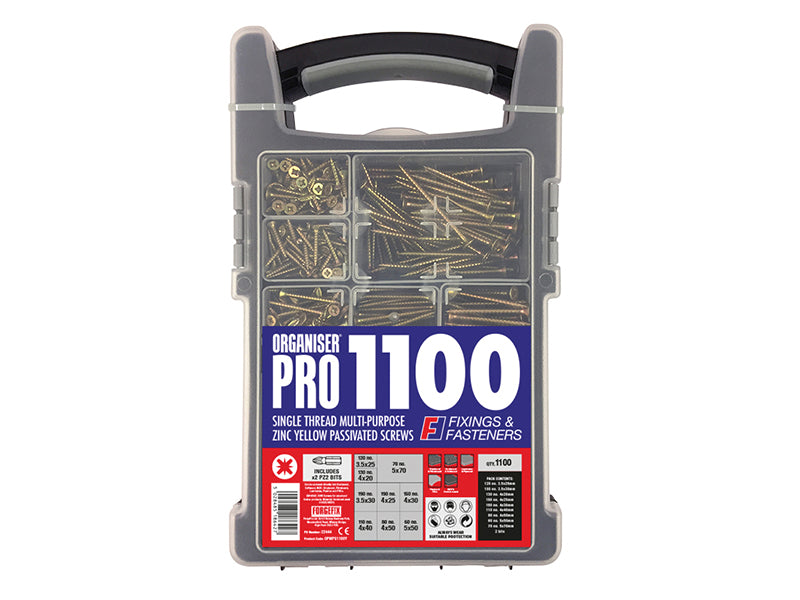 Multi-Purpose Wood Screw Kit, 1100 Piece