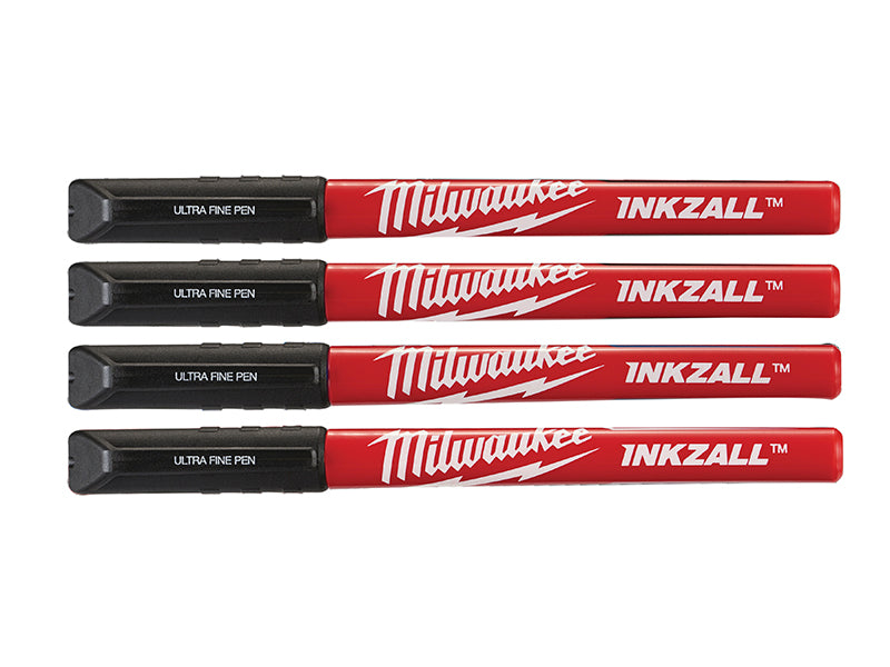 INKZALL™ Ultra Fine Tip Pen Black (Pack 4)