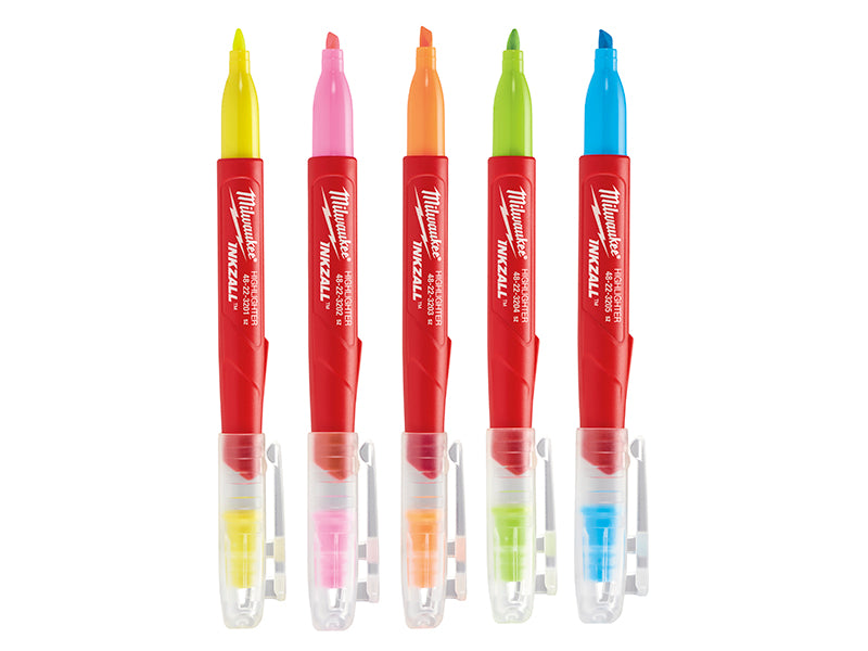 INKZALL™ Highlighter Assorted Colours (Pack  5)