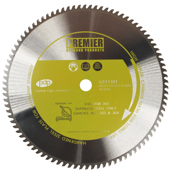 P5-STAINLESS355 355 X 2.4 X 2.0 X 25.4mm 90T TCT Stainless Steel