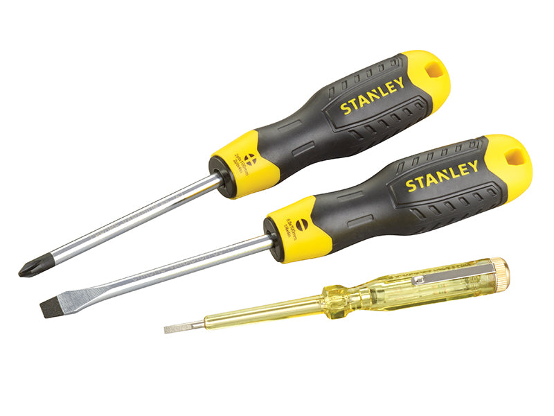Cushion Grip Screwdriver Set, 3 Piece/Voltage Tester